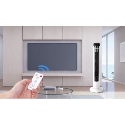 Aigostar - Напольный вентилятор 50W/230V черный/белый + дистанционное управление