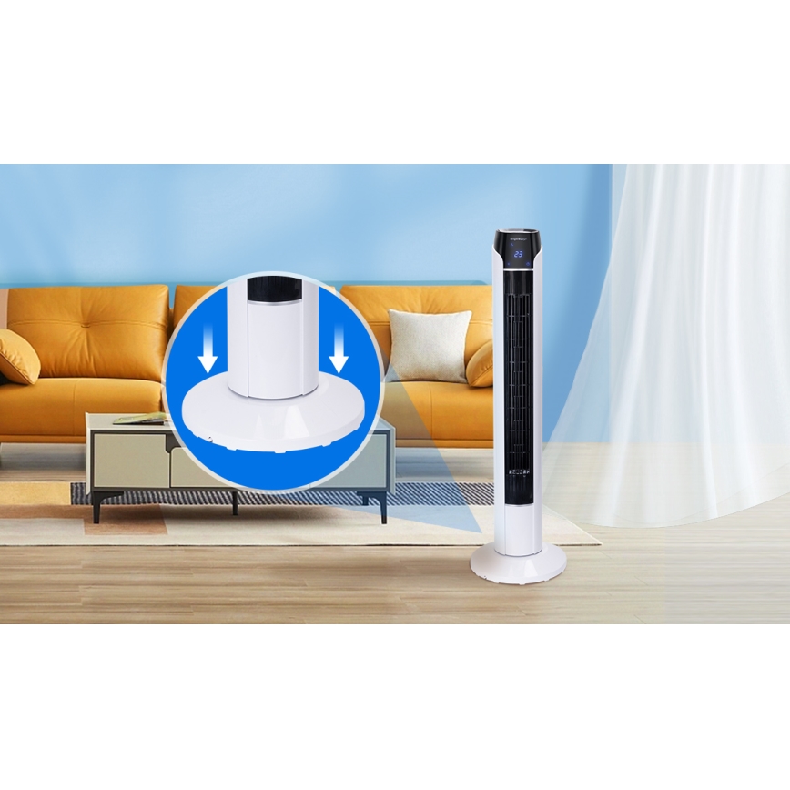 Aigostar - Напольный вентилятор 50W/230V черный/белый + дистанционное управление