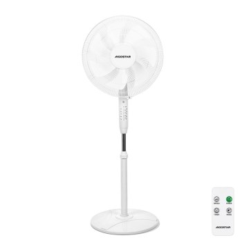 Aigostar - Напольный вентилятор 60W/230V белый + дистанционное управление