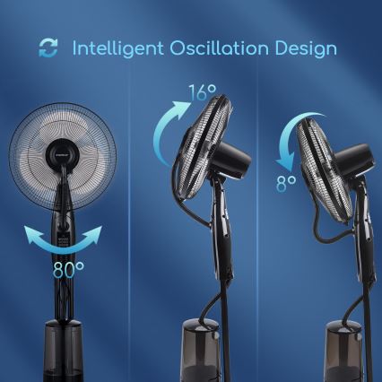 Aigostar - Напольный вентилятор с распылителем воды 75W/230V + пульт ДУ