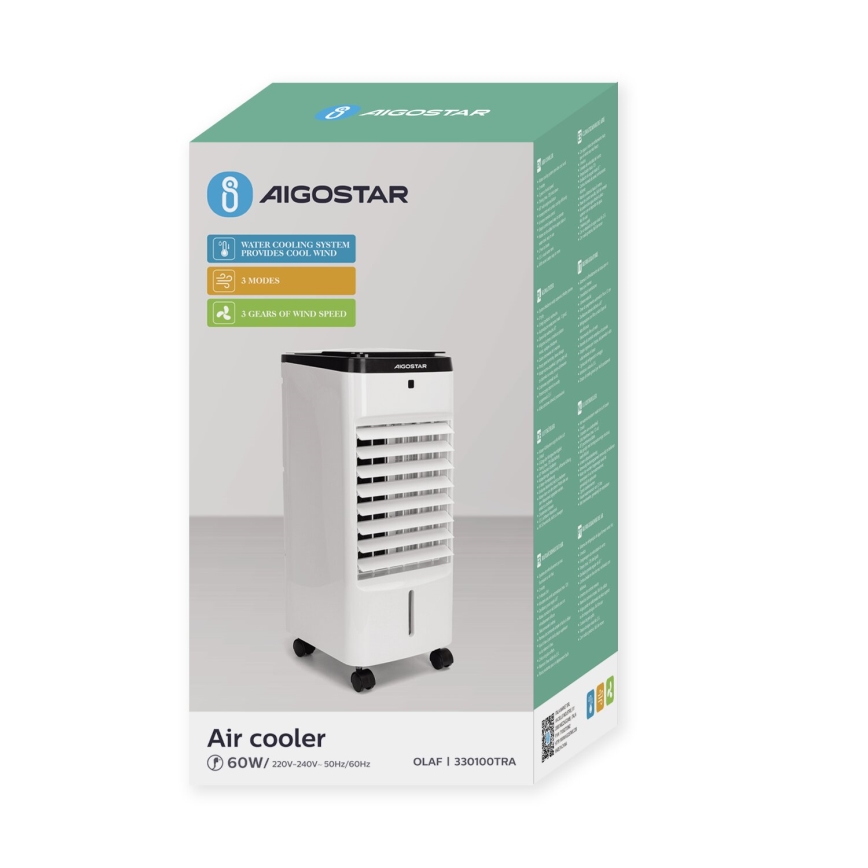 Aigostar - Напольный кондиционер 60W/230V белый/черный + дистанционное управление