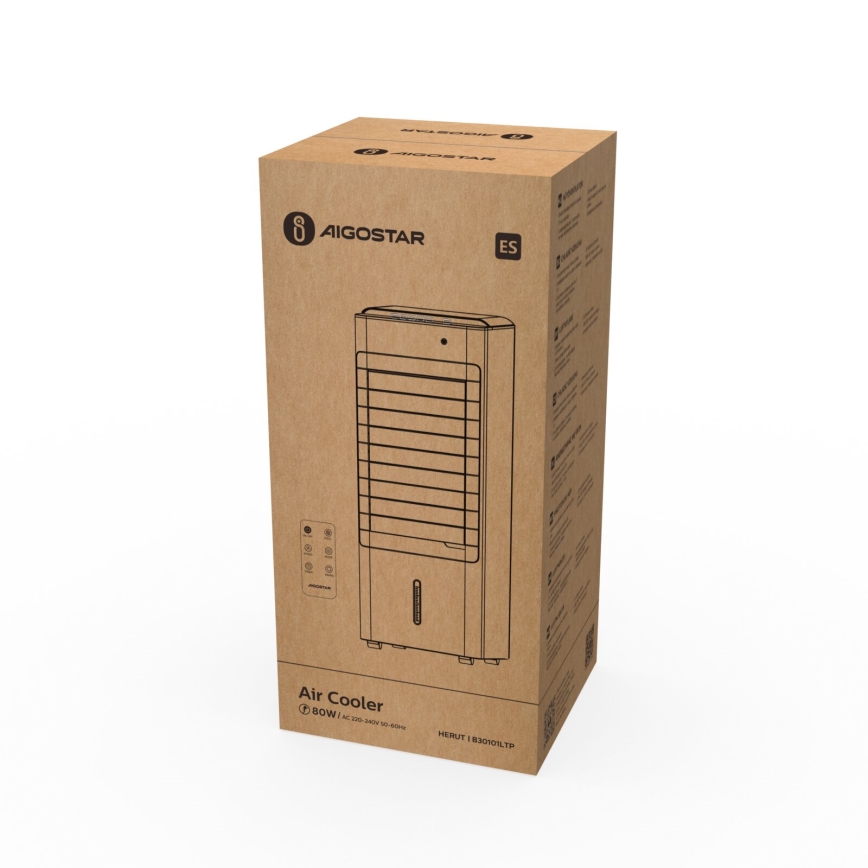 Aigostar - Напольный кондиционер 80W/230V белый + дистанционное управление