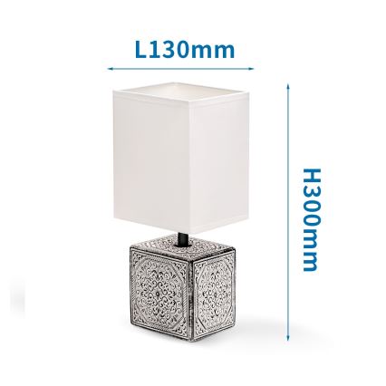 Aigostar - Настільна лампа 1xE14/40W/230V сірий/білий