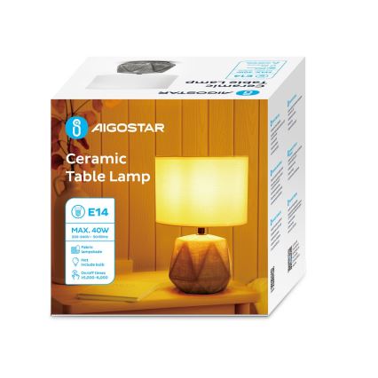 Aigostar - Настільна лампа 1xE14/40W/230V сірий