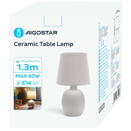 Aigostar - Настільна лампа 1xE14/40W/230V сірий