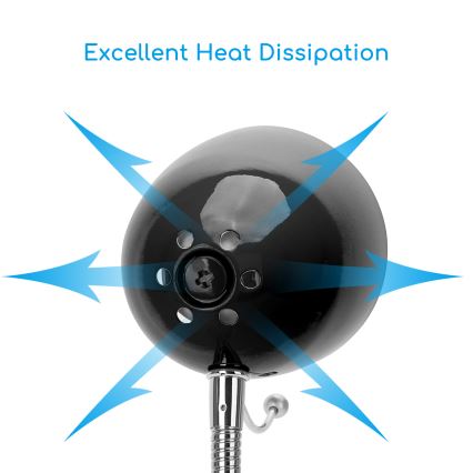 Aigostar - Настільна лампа 1xE27/36W/230V чорний/глянцевий хром