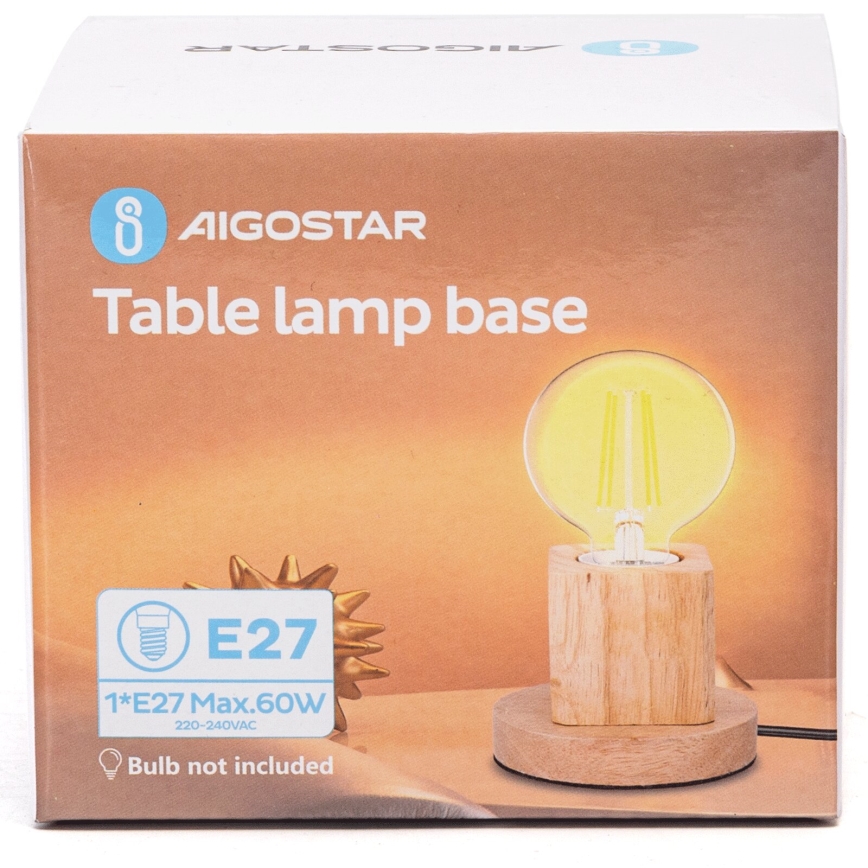 Aigostar - Настільна лампа 1xE27/60W/230V бежевий