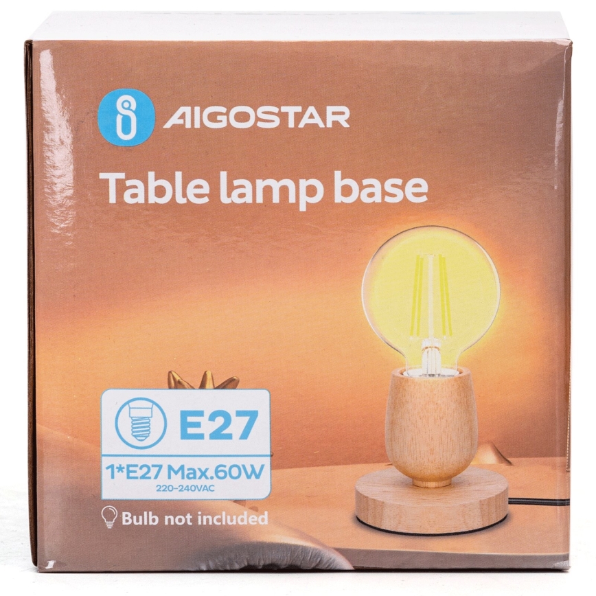 Aigostar - Настільна лампа 1xE27/60W/230V бежевий