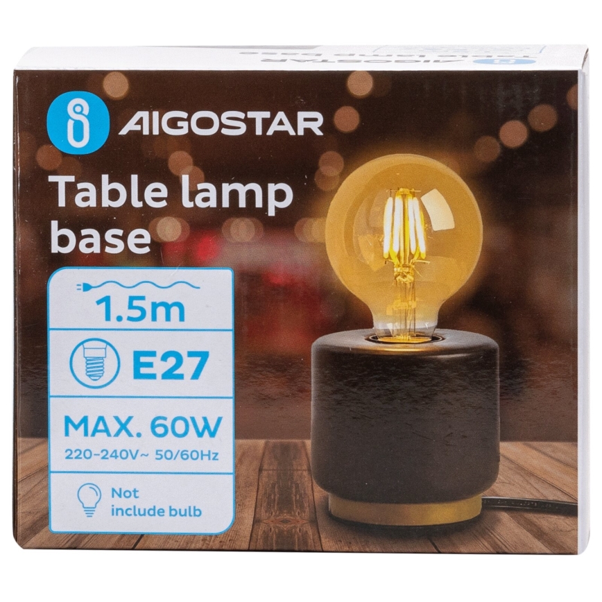 Aigostar - Настільна лампа 1xE27/60W/230V чорний