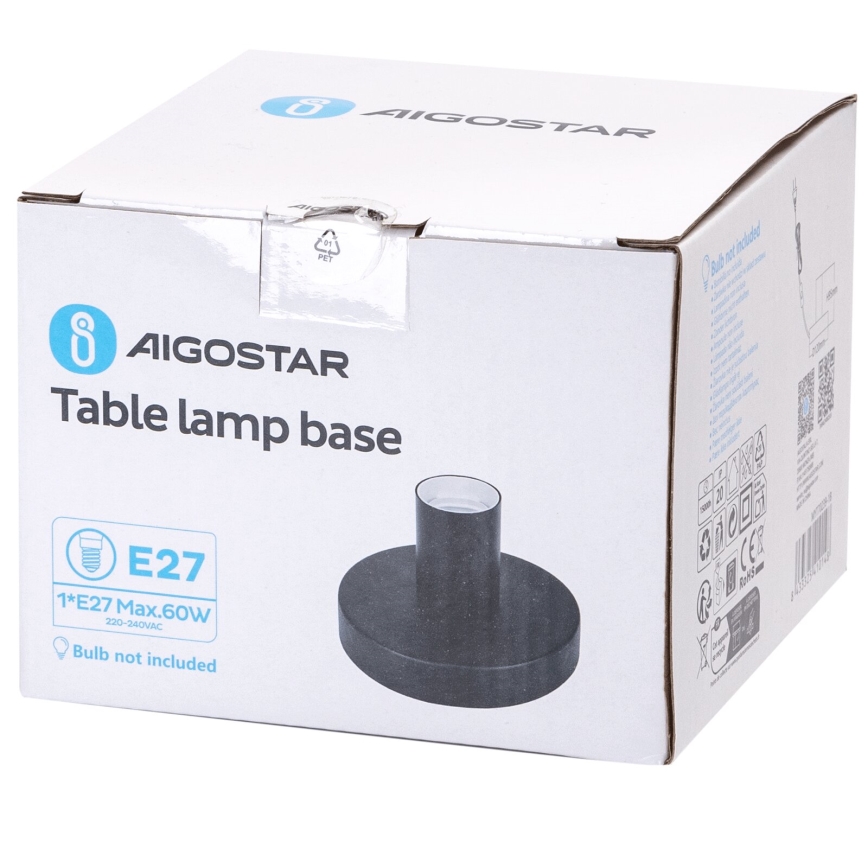 Aigostar - Настільна лампа 1xE27/60W/230V чорний