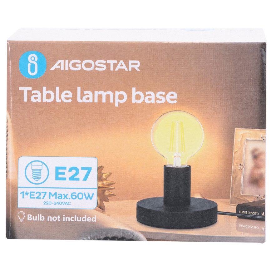 Aigostar - Настільна лампа 1xE27/60W/230V чорний