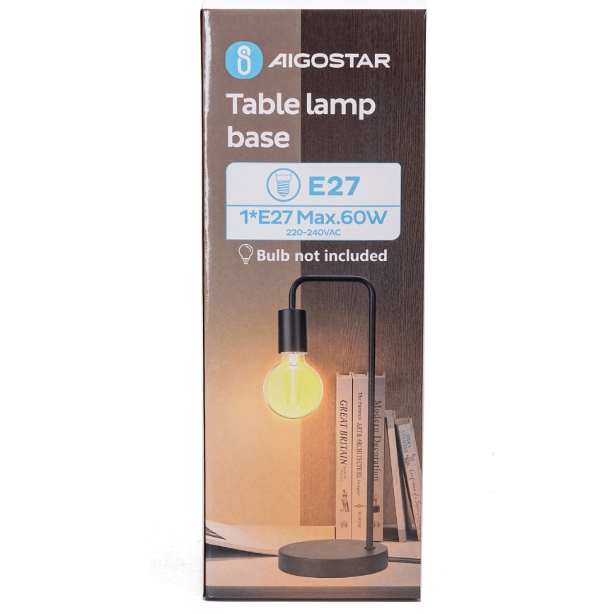 Aigostar - Настільна лампа 1xE27/60W/230V чорний