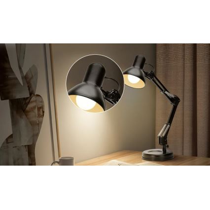 Aigostar - Настільна лампа 2в1 1xE27/40W/230V чорний
