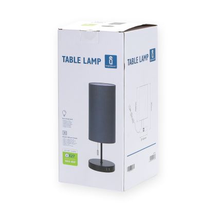Aigostar - Настільна лампа з USB-портом 1xE27/40W/230V чорний