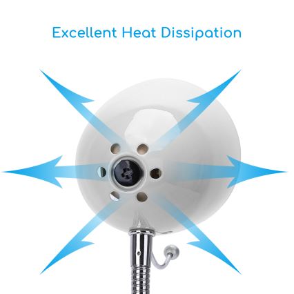 Aigostar -  Настільна лампа з затискачем 1xE27/11W/230V білий/глянцевий хром