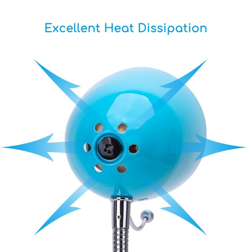 Aigostar -  Настільна лампа з затискачем 1xE27/11W/230V синій/глянцевий хром