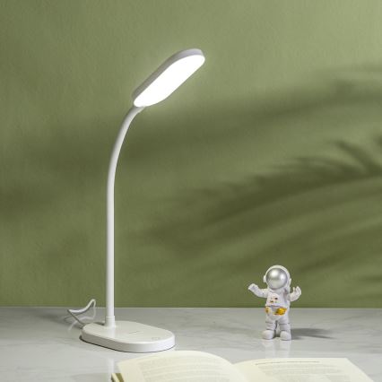 Aigostar - Настільна LED лампа з регулюванням яскравості та бездротовою зарядкою LED/2,5W/5V білий