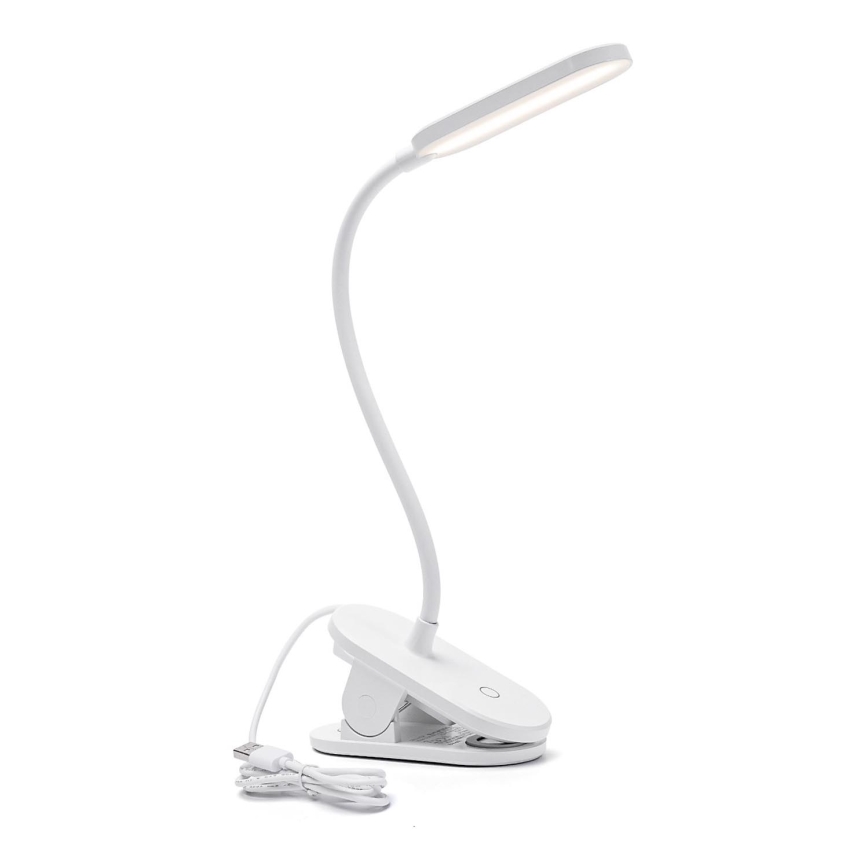 Aigostar - Настільна LED лампа з регулюванням яскравості з затискачем LED/2,5W/5V білий