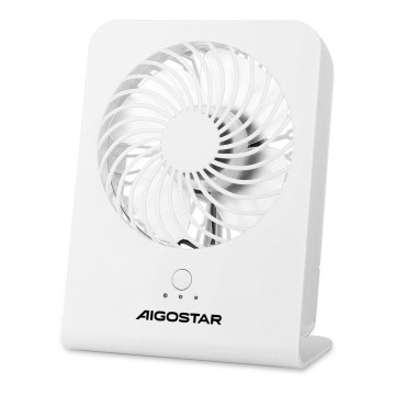 Aigostar - Настільний вентилятор 5 Вт/5 В білий