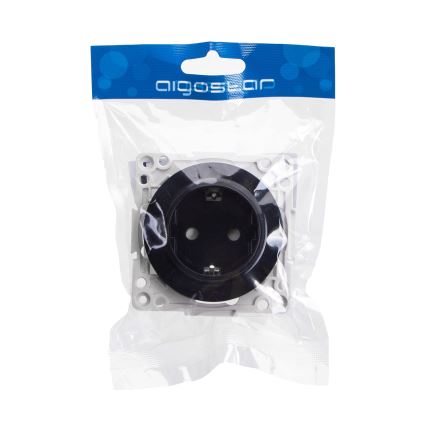 Aigostar - Настінна розетка SCHUKO без рамки 250V/16A чорна