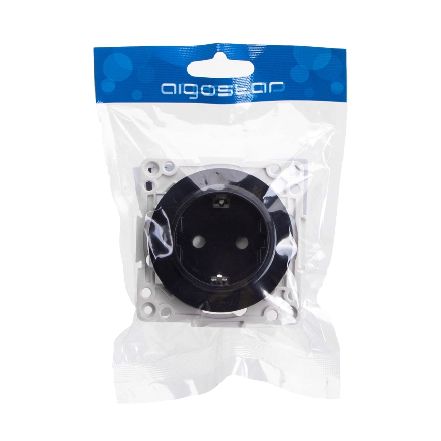 Aigostar - Настінна розетка SCHUKO без рамки 250V/16A чорна
