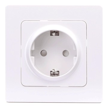 Aigostar - Настінна розетка з рамкою SCHUKO 250V біла