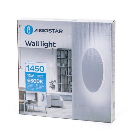 Aigostar - настінний LED-світильник LED/12W/230V 6500K 25 см білий