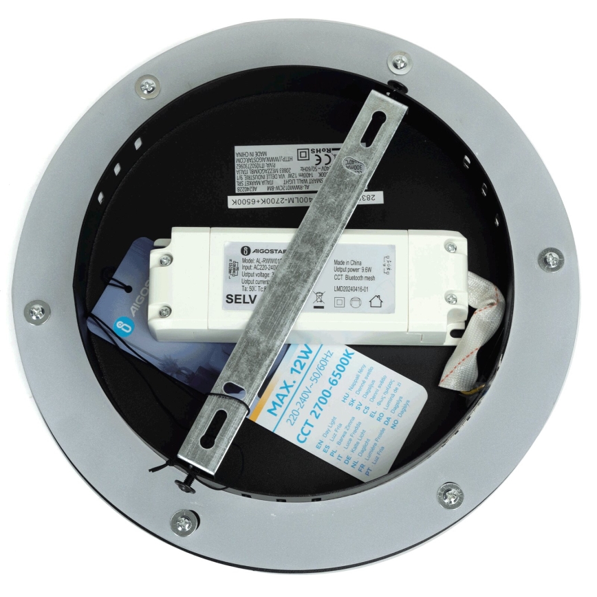 Aigostar - Настінний LED світильник з регулюванням яскравості MESH Smart LED/12W/230V 2700-6500K чорний