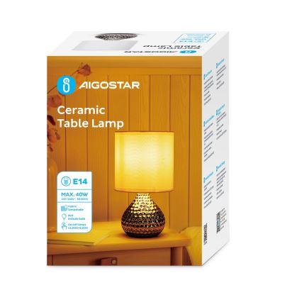 Aigostar - Настольная лампа 1xE14/40W/230V блестящий хром