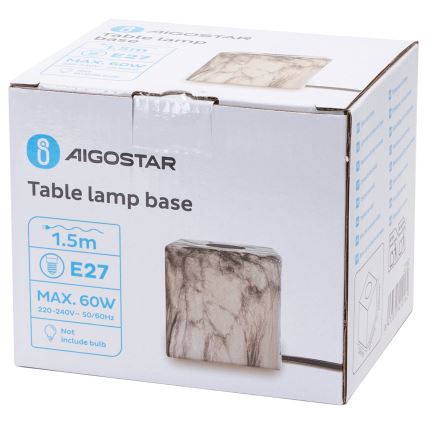Aigostar - Настольная лампа 1xE27/60W/230V белый/серый