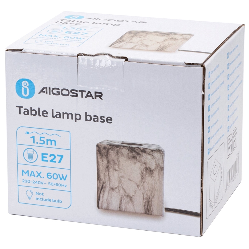 Aigostar - Настольная лампа 1xE27/60W/230V белый/серый