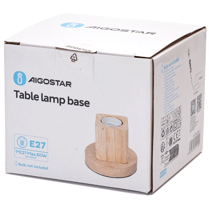 Aigostar - Настольная лампа 1xE27/60W/230V бежевый
