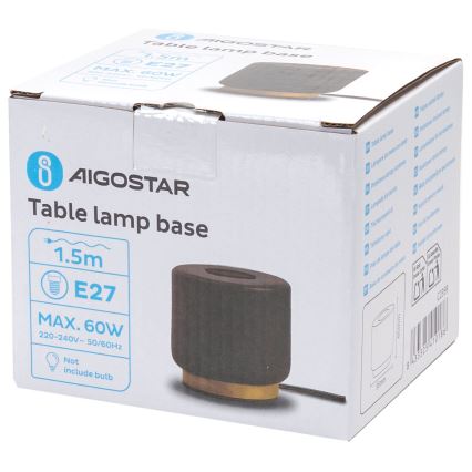 Aigostar - Настольная лампа 1xE27/60W/230V черный
