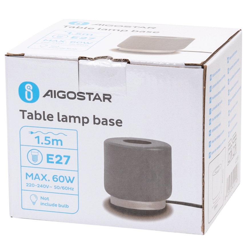 Aigostar - Настольная лампа 1xE27/60W/230V серый