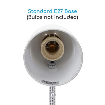 Aigostar -  Настольная лампа с зажимом 1xE27/11W/230V белый/блестящий хром