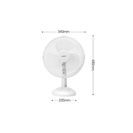 Aigostar - Настольный вентилятор 35W/230V 34 см белый