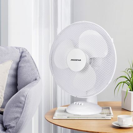 Aigostar - Настольный вентилятор 40W/230V белый