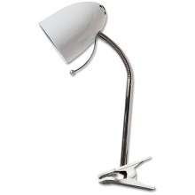 Aigostar - Настольная лампа с зажимом 1xE27/11W/230V белая/хром