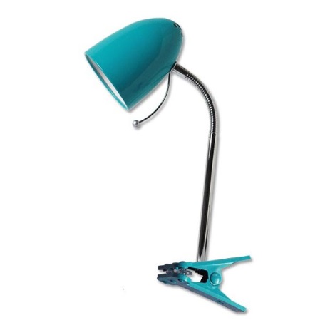 Aigostar - Настольная лампа с зажимом 1xE27/11W/230V синяя/хром
