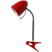 Aigostar - Настольная лампа с зажимом 1xE27/11W/230V красная/хром