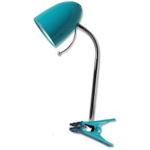 Aigostar - Настольная лампа с зажимом 1xE27/36W/230V синяя/хром