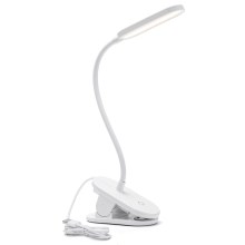 Aigostar - Настільна LED лампа з регулюванням яскравості з затискачем LED/2,5W/5V білий