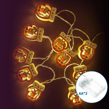 Aigostar - новогодняя LED-гирлянда 20xLED/3xAA 3m тёплый белый перчатка