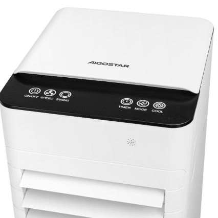Aigostar - Охолоджувач повітря 80W/230V білий + пульт дистанційного керування