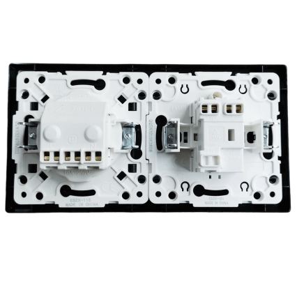 Aigostar - однополюсный выключатель №1 и розетка SCHUKO 230 В с рамкой, черный