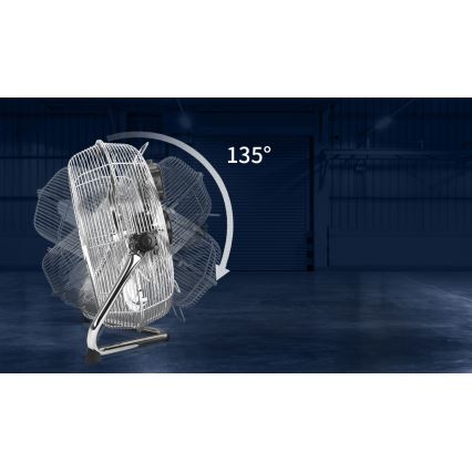 Aigostar - Підлоговий вентилятор 100 Вт/230 В, діаметр 54 см, глянцевий хром