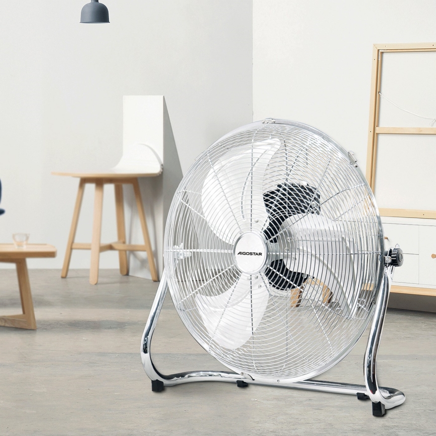 Aigostar - Підлоговий вентилятор 100W/230V глянцевий хром