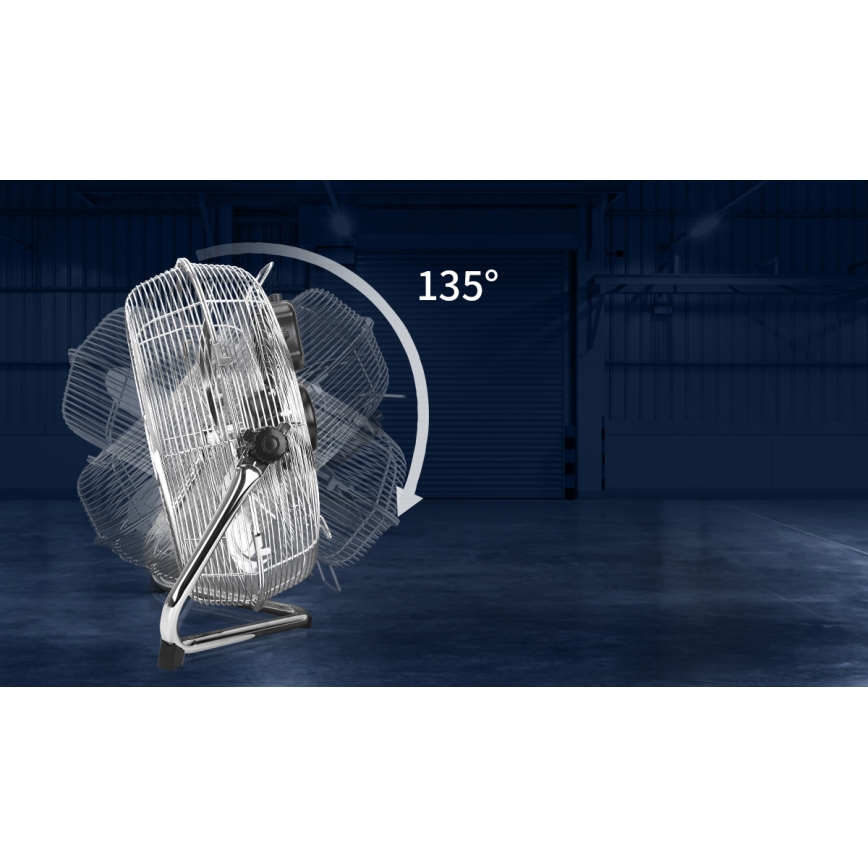 Aigostar - Підлоговий вентилятор 100W/230V глянцевий хром