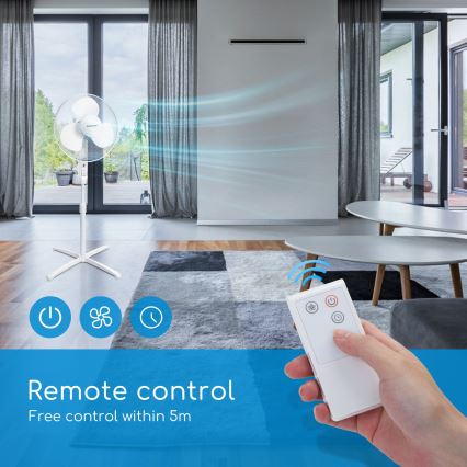 Aigostar - Підлоговий вентилятор 40W/230V 120 см білий