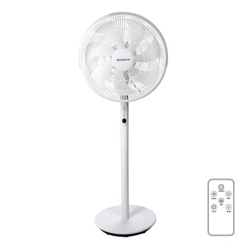 Aigostar - Підлоговий вентилятор 45W/230V білий + пульт дистанційного керування